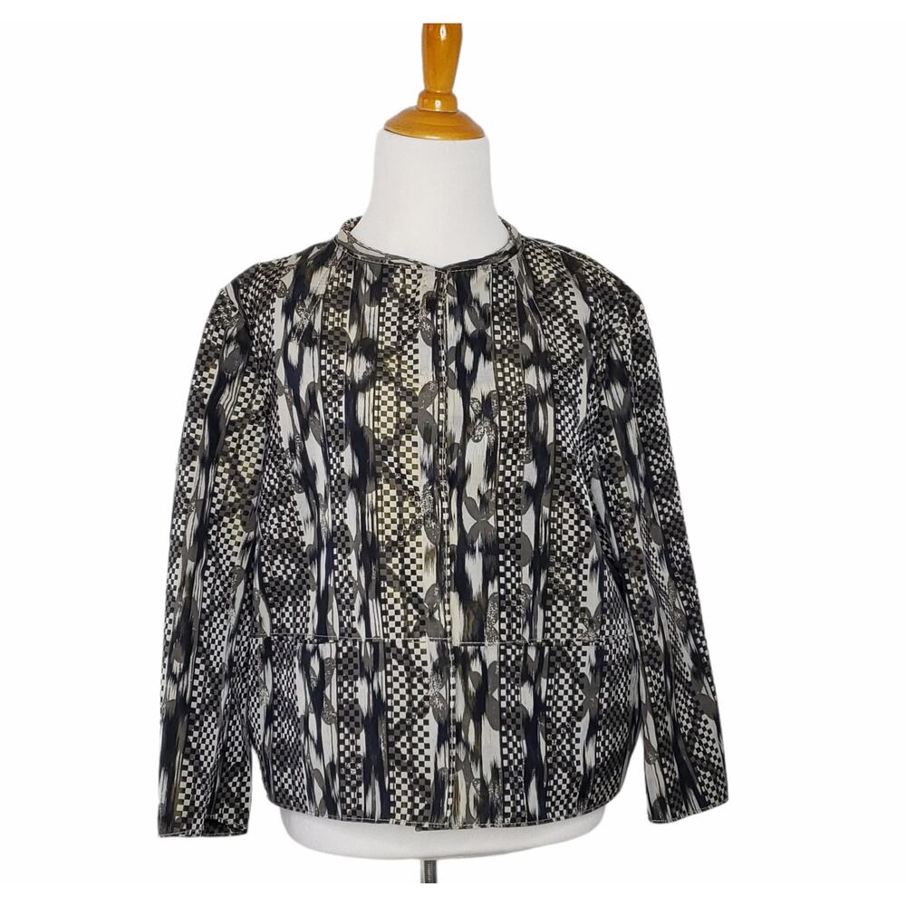 Piazza Sempione Avant Garde Evening Jacket Silk Black Graphic Artsy Women 12